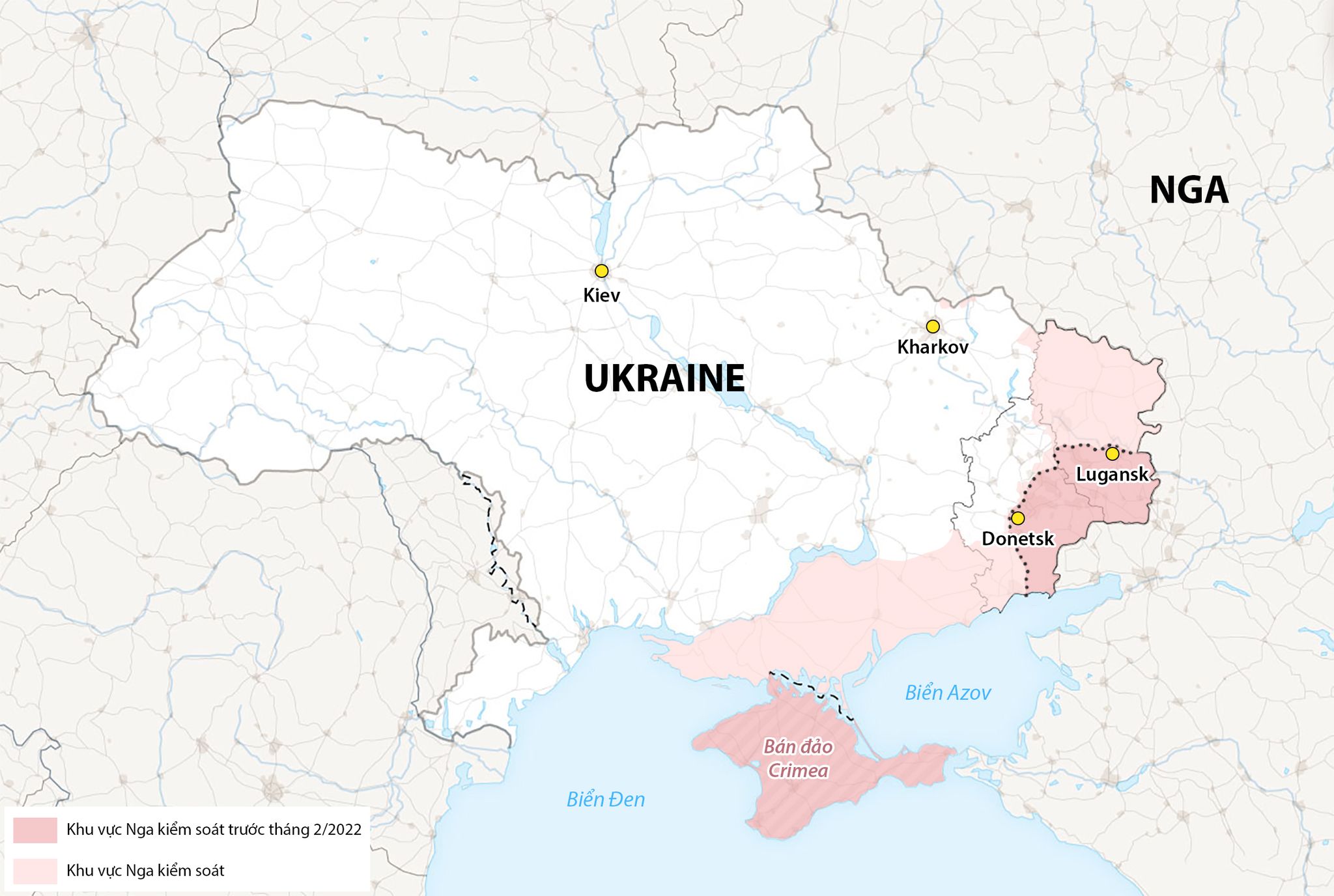 Cục diện chiến sự Nga - Ukraine. Đồ họa: RYV