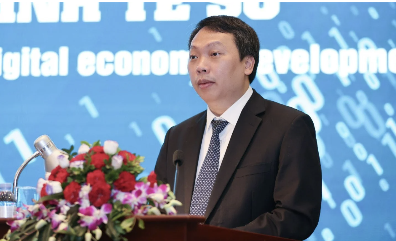 Thứ trưởng Thông tin và Truyền thông Nguyễn Huy Dũng tại hội thảo ngày 14/6. Ảnh: Lê Anh Dũng