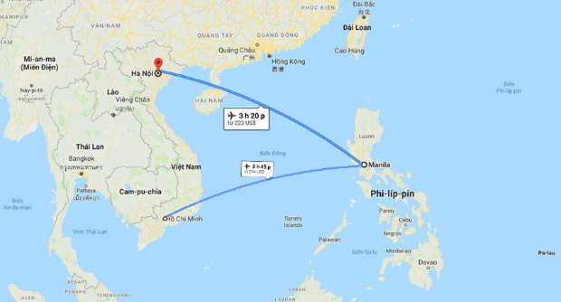 Hãng bay Việt Nam đầu tiên mở đường bay thẳng Philippines- Ảnh 2. Thời gian bay thẳng từ Việt Nam sang Philippines. Ảnh internet