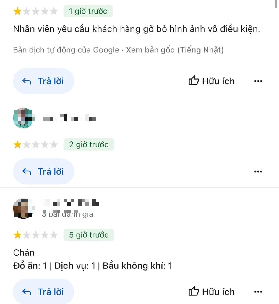 Nhà hàng bị đánh giá 1 sao vì tưởng nhầm liên quan vụ khách tố bắt xóa hình- Ảnh 1. Nhà hàng bị đánh giá 1 sao vì tưởng nhầm liên quan vụ khách tố bắt xóa hình- Ảnh 1.