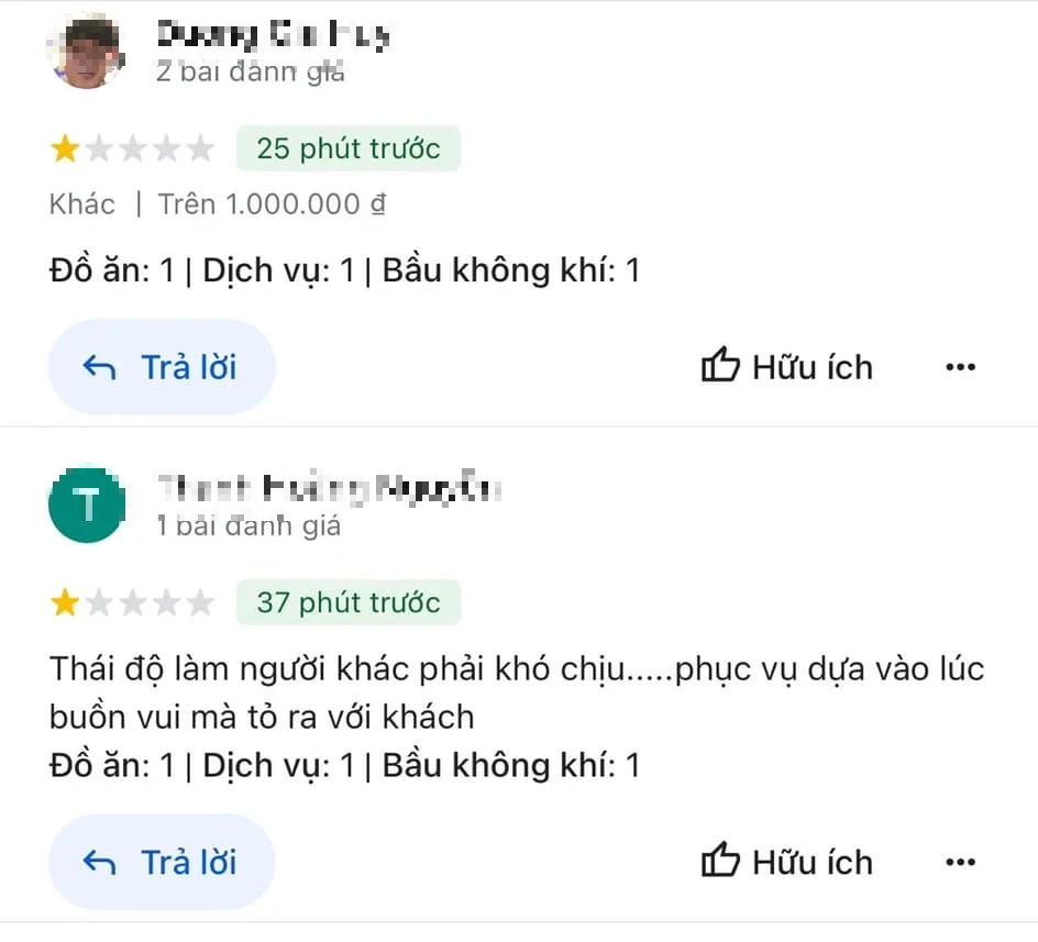 Nhà hàng bị đánh giá 1 sao vì tưởng nhầm liên quan vụ khách tố bắt xóa hình- Ảnh 2. Nhà hàng bị đánh giá 1 sao vì tưởng nhầm liên quan vụ khách tố bắt xóa hình- Ảnh 2.