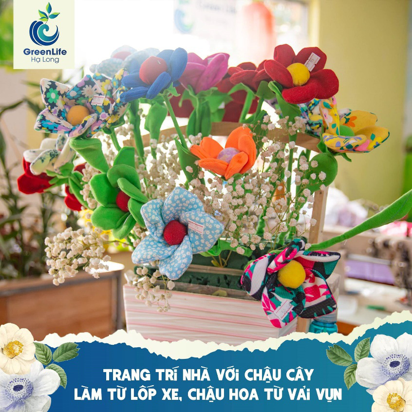 Cuộc thi Tái tạo xanh: Hợp tác xã biến rác thành sản phẩm du lịch- Ảnh 4. Một sản phẩm chậu cây được làm từ rác thải nhựa