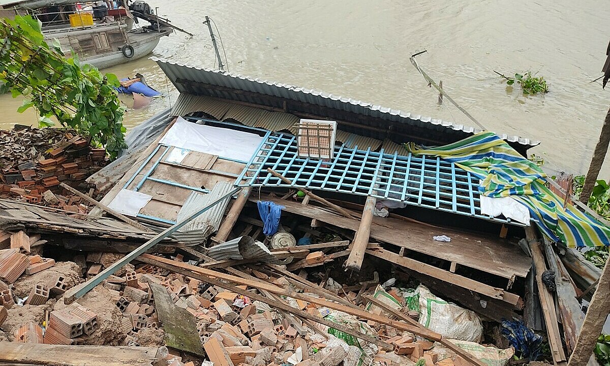 Hiện trường vụ sạt lở. Ảnh: Nguyễn Khánh