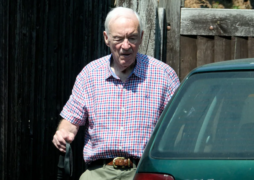 Brian Reader outside his home shortly after his release from prison, 2018 Credit: News Group Newspapers
