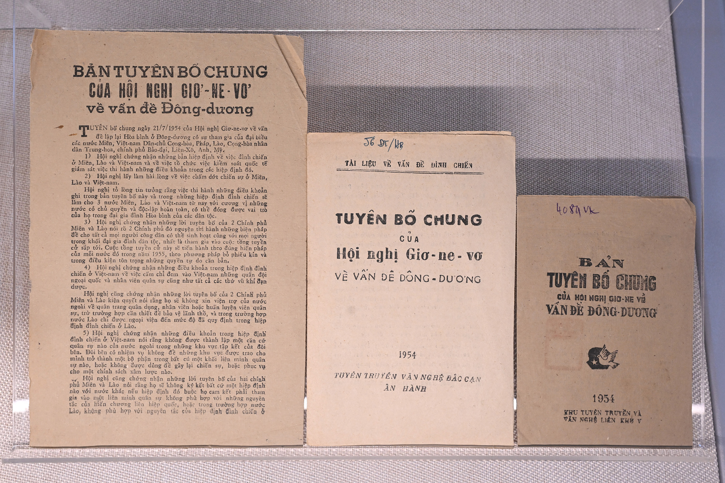 Bản tuyên bố chung về Hội nghị Geneve về vấn đề Đông Dương. Ảnh: Giang Huy