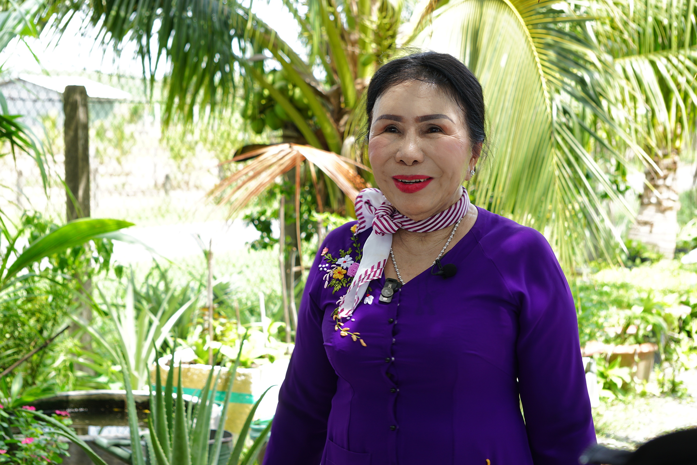 Bà Võ Thị Lấn, Nhà sáng lập kiêm Giám đốc Trà Tâm Lan. Ảnh: Viễn Thông