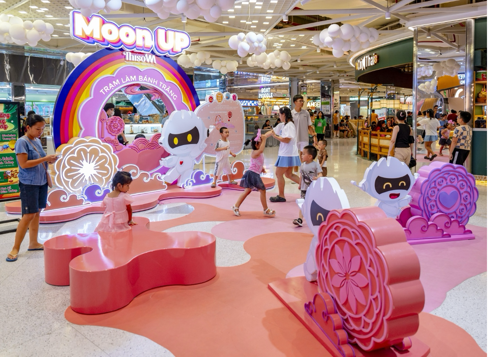 Không gian trạm làm bánh trăng dành cho trẻ nhỏ và gia đình tại Thiso Mall Trường Chinh - Phan Huy Ích . Ảnh: Thaco