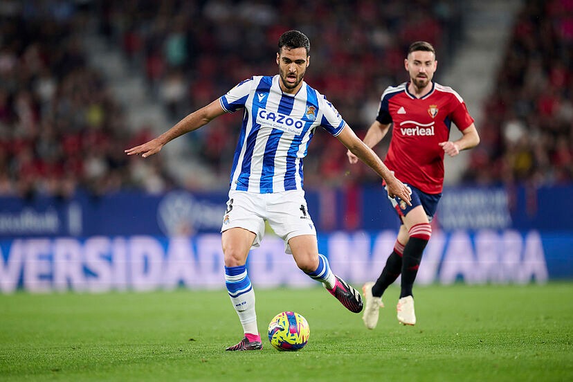 Merino trong màu áo Sociedad ở La Liga mùa 2023-2024. Ảnh: EFE
