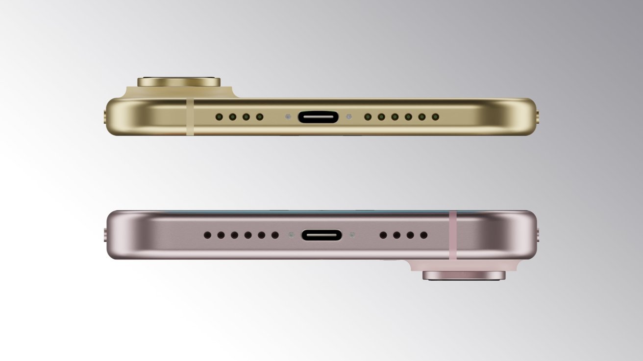 Bản mô phỏng iPhone Slim (trên) và iPhone 16 sắp ra mắt. Ảnh: Apple Insider