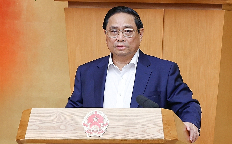 Thủ tướng Phạm Minh Chính chủ trì phiên họp sáng nay. Ảnh: VGP