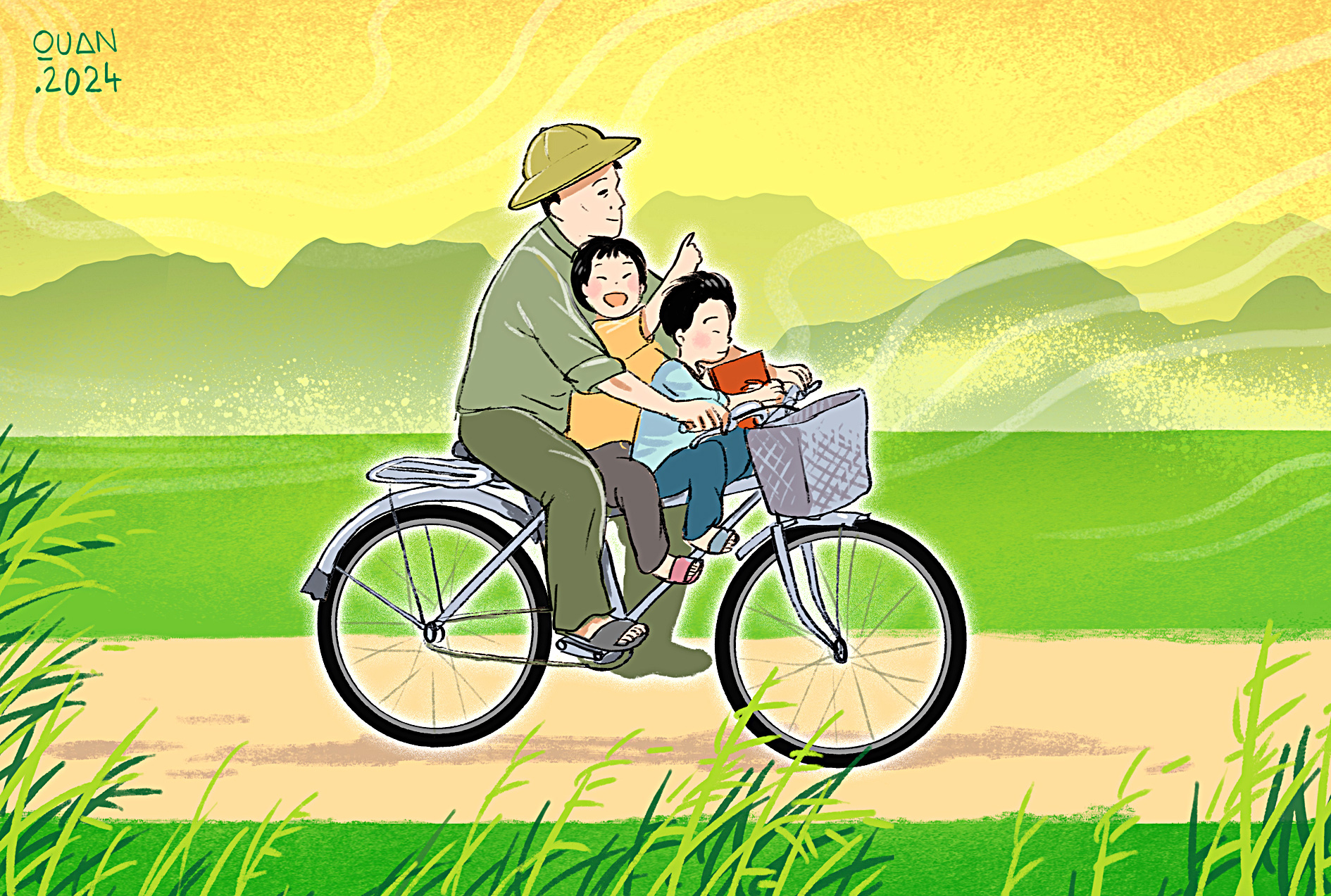 Minh họa: ĐẶNG HỒNG QUÂN Những ngày còn thơ- Ảnh 1.