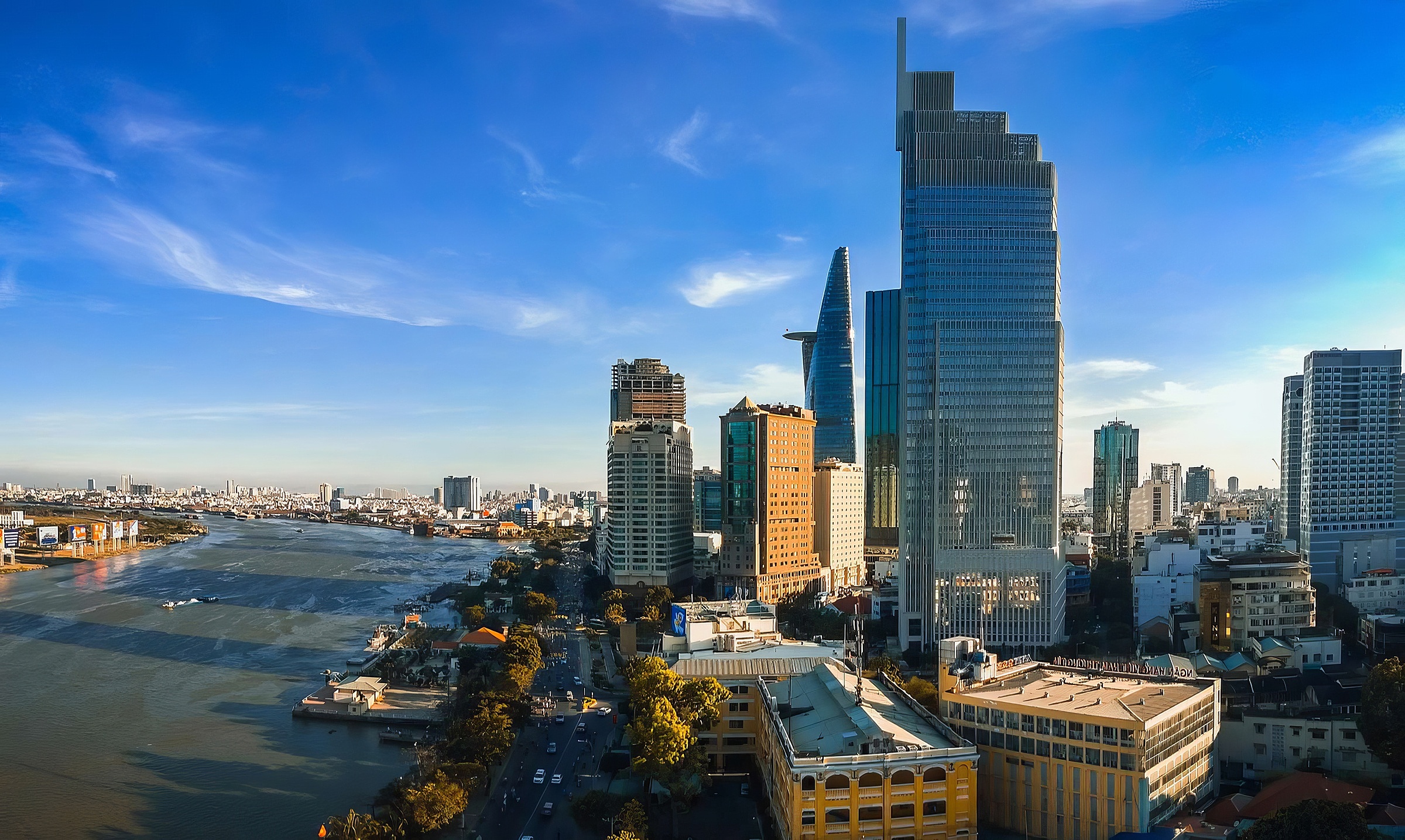 Tòa nhà Vietcombank Tower (tòa cao nhất trong ảnh) - dự án do Setra liên doanh vận hành. Ảnh: CBRE