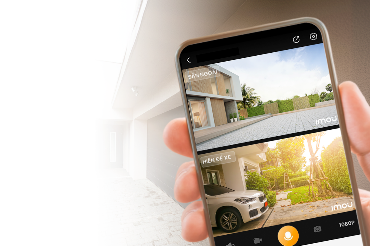 Người dùng sử dụng sản phẩm camera có góc quan sát rộng, rõ nét. Ảnh: Imou