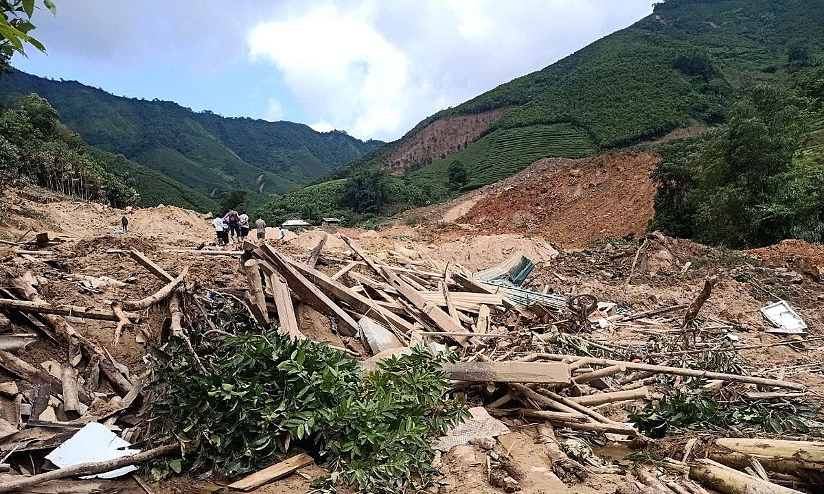 Hiện trường vụ sạt lở ở xã Nậm Lúc, huyện Bắc Hà. Ảnh: Ban tuyên giáo Lào Cai