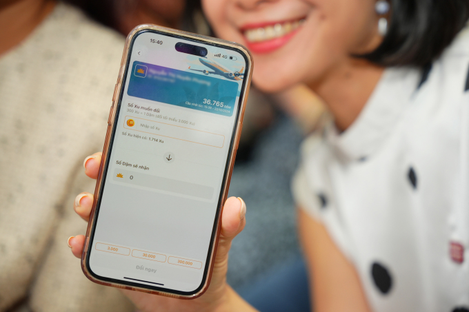 Giao diện Lotusmiles - Vietnam Airlines Membership trên MoMo. Ảnh: MoMo