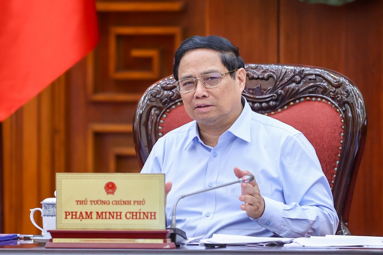 Thủ tướng Phạm Minh Chính phát biểu tại cuộc họp, ngày 5/10. Ảnh: VGP
