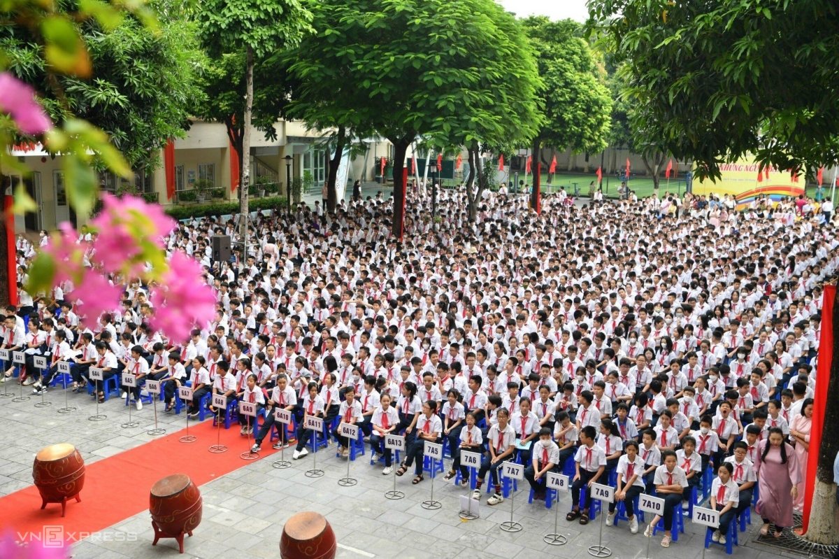 Học sinh trường THC Dịch Vọng, Hà Nội. Ảnh: Ngọc Thành