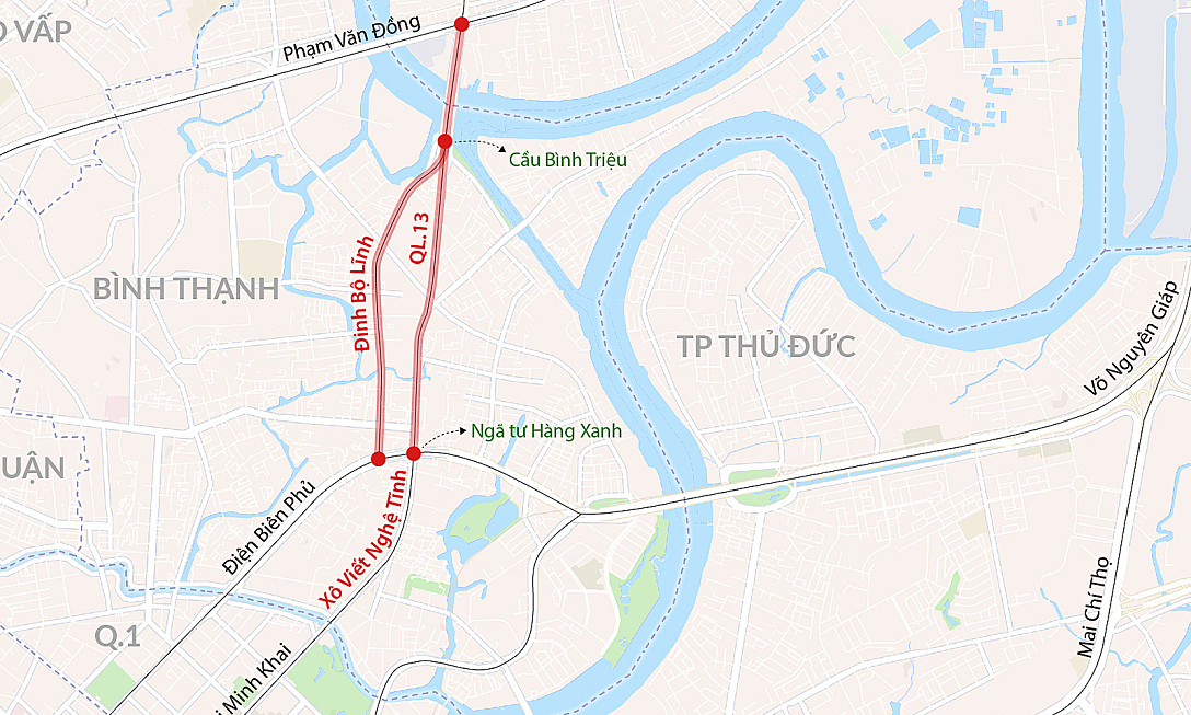 Hai đoạn đường cửa ngõ dự kiến được TP HCM mở rộng trước năm 2030. Đồ họa: Đăng Hiếu