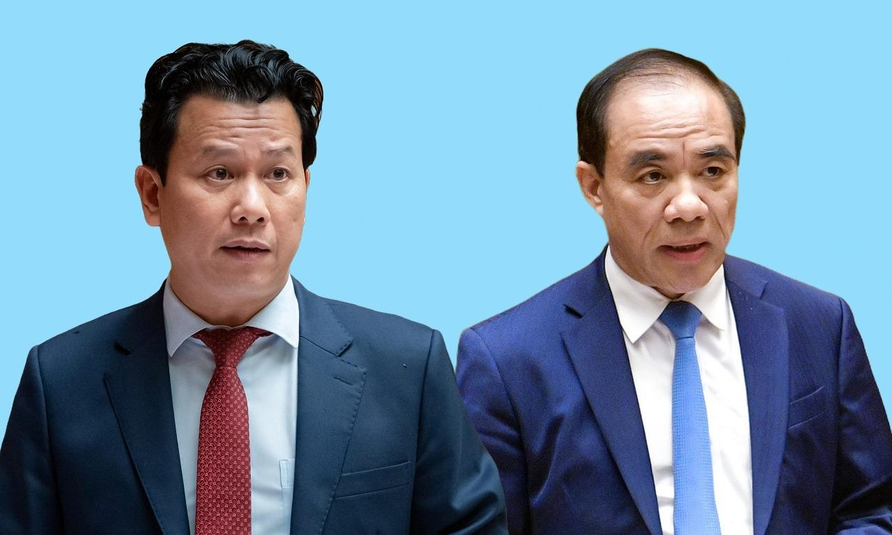 Ông Đặng Quốc Khánh, cựu Bí thư Tỉnh ủy Hà Giang (trái) và ông Chẩu Văn Lâm, cựu Bí thư Tỉnh ủy Tuyên Quang.