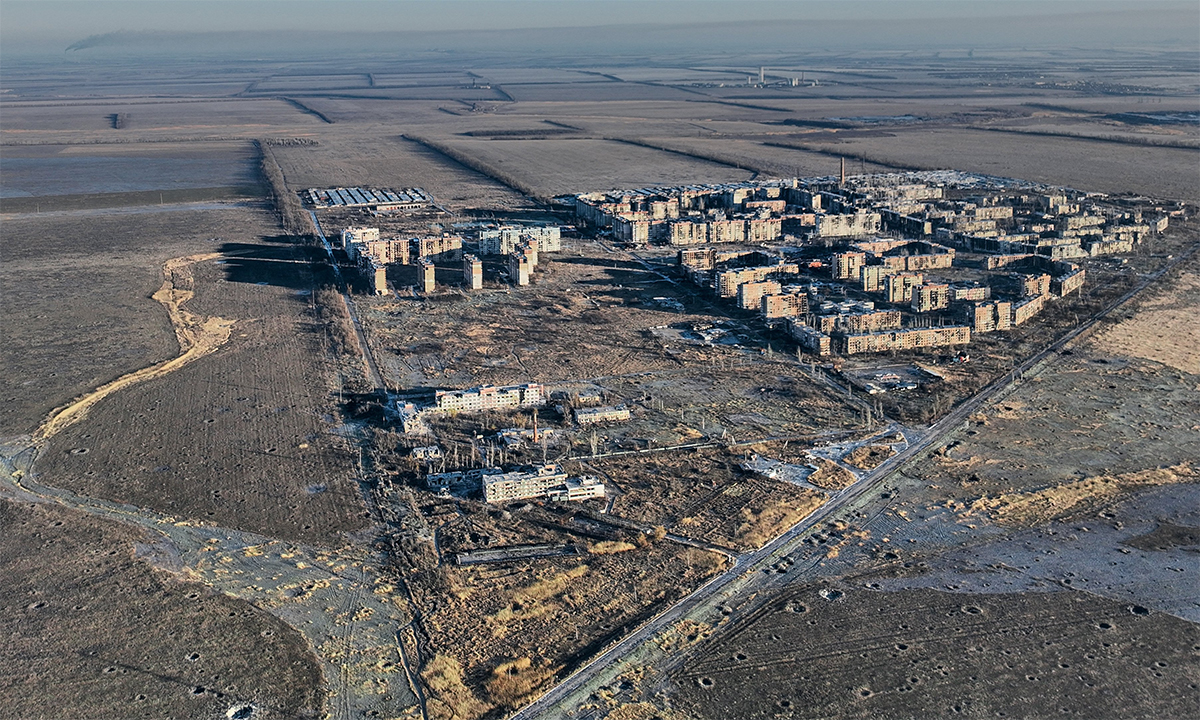 Thành phố Ugledar, tỉnh Donetsk tháng 12/2023. Ảnh: Telegram/Libkos