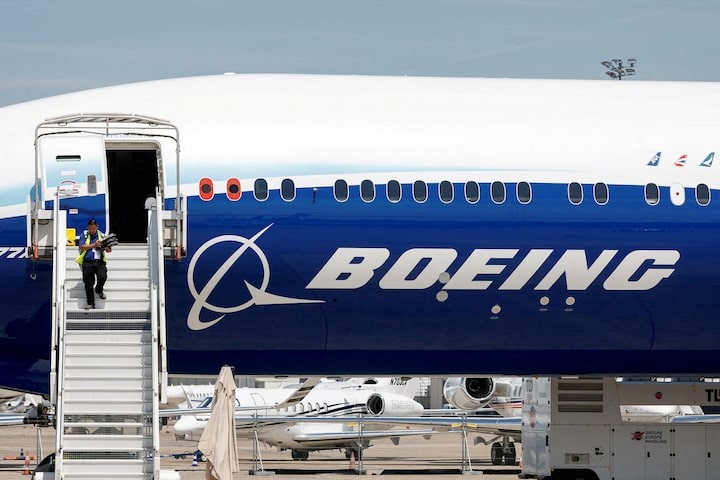 Máy bay 777-9 của Boeing tại Triển lãm Hàng không Paris tháng 6/2023. Ảnh: Reuters