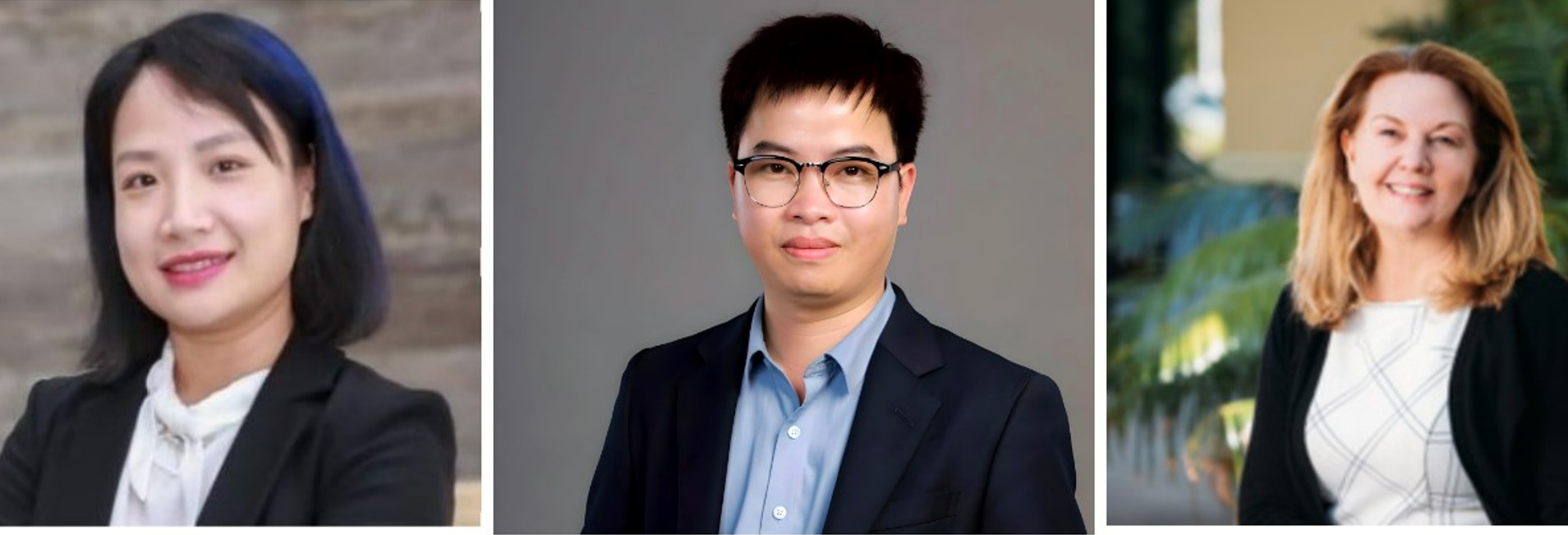 Các thành viên chính nhóm dự án, từ trái qua là TS Nguyễn Thị Hoa Huyền, TS Phạm Huy Hiệu và GS Debra Anderson. Ảnh: NVCC