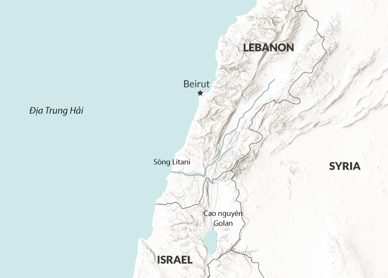 Vị trí Israel và Lebanon. Đồ họa: RANE