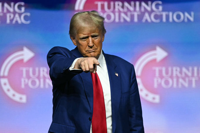 Cựu tổng thống Mỹ Donald Trump trong sự kiện vận động tranh cử ở Las Vegas, Nevada, ngày 24/10. Ảnh: AFP