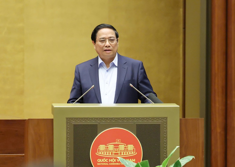 Thủ tướng Phạm Minh Chính phát biểu tại hôi nghị toàn quốc, ngày 20/10. Ảnh: VGP