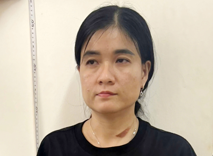 Nghi phạm Trần Nguyễn Thu Trang tại cơ quan công an. Ảnh:Công an Lâm Đồng