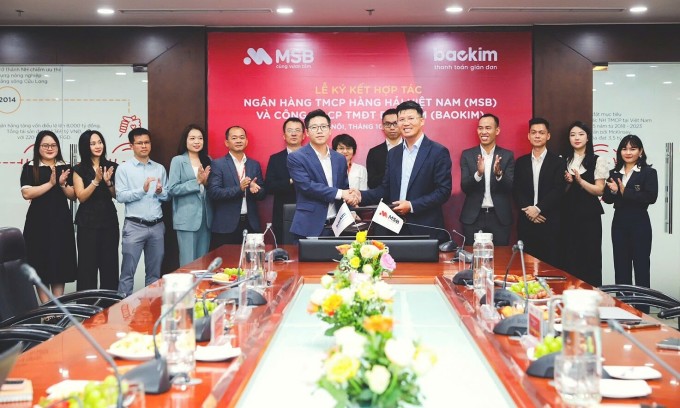 Đại diện MSB và Baokim ký kết thỏa thuận hợp tác. Ảnh: MSB