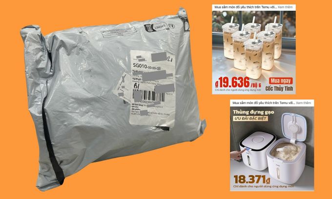Quảng cáo chị Minh Giang nhận được và gói hàng chị Bích Phương nhận được ngày 24/10. Ảnh nhân vật cung cấp, đồ họa Viễn Thông