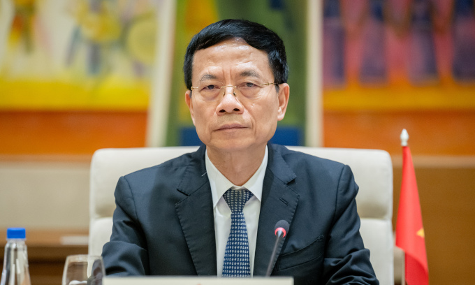 Bộ trưởng Thông tin và Truyền thông Nguyễn Mạnh Hùng. Ảnh: Media Quốc hội