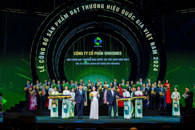 Vinhomes nhận danh hiệu Thương hiệu - sản phẩm quốc gia Việt Nam. Ảnh: Chương trình Thương hiệu Quốc gia Việt Nam