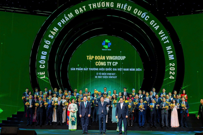 VinFast nhận danh hiệu Thương hiệu - sản phẩm quốc gia Việt Nam. Ảnh: Chương trình Thương hiệu Quốc gia Việt Nam