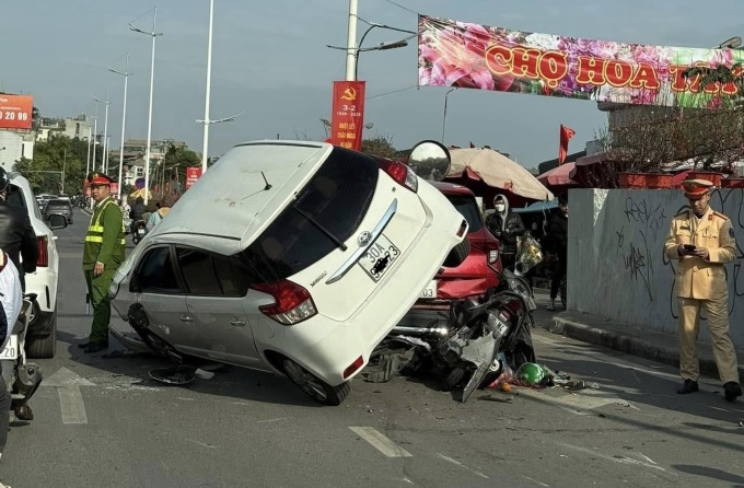 Hiện trường vụ tai nạn. Ảnh: Mộc Linh