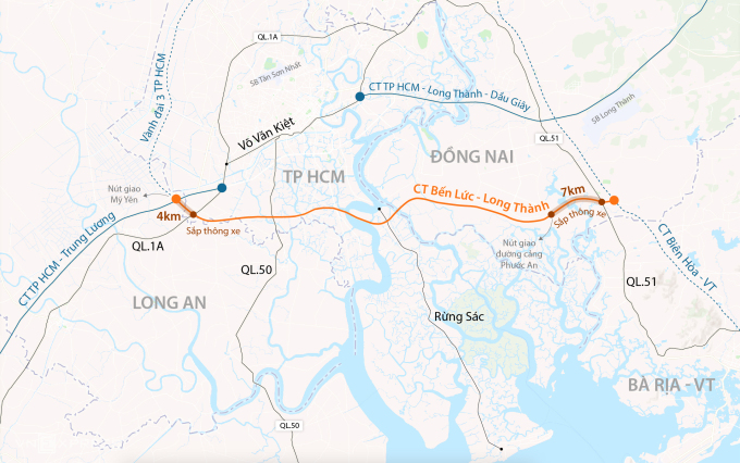 Hai đoạn cao tốc Bến Lức - Long Thành sẽ thông xe trước Tết Nguyên đán. Đồ họa: Đăng Hiếu