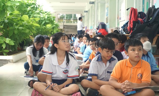 Thí sinh thi lớp 6 tại trường Tiểu học Nguyễn Hiền, TP Thủ Đức, tháng 6/2024. Ảnh: Lệ Nguyễn
