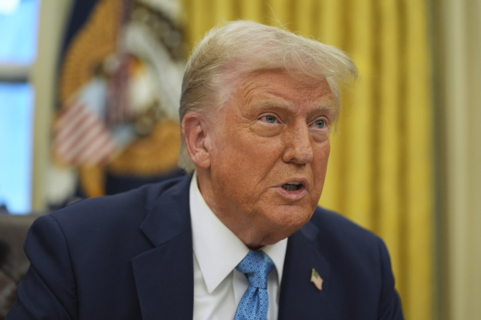 Tổng thống Mỹ Donald Trump tại Nhà Trắng ngày 31/1. Ảnh: AP
