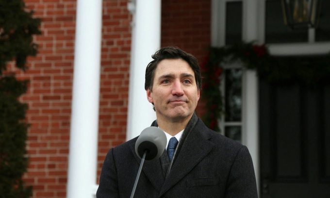 Thủ tướng Canada Justin Trudeau trong một cuộc họp báo ở Ottawa hồi tháng một. Ảnh: AFP