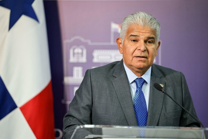Tổng thống Panama Jose Raul Mulino tại buổi họp báo vào ngày 6/2 tại thủ đô. Ảnh: AFP
