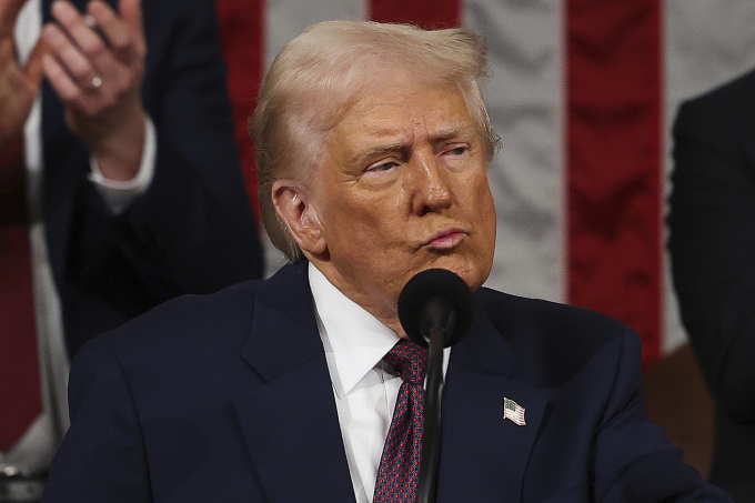 Tổng thống Mỹ Donald Trump tại Đồi Capitol ngày 4/3. Ảnh: AP