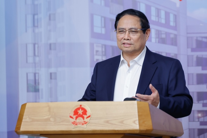 Thủ tướng Phạm Minh Chính phát biểu tại hội nghị, chiều 6/3. Ảnh: VGP