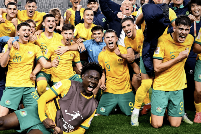 Australia mừng chức vô địch U20 châu Á lần đầu tiên trong lịch sử. Ảnh: Subway Socceroos