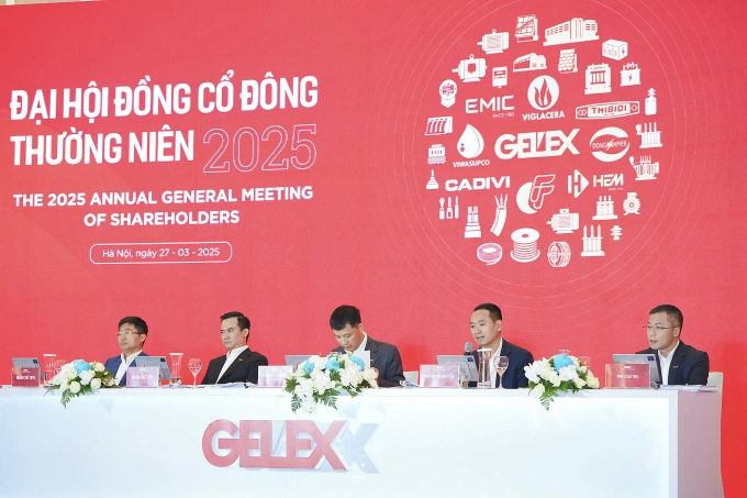 Đại diện Gelex trả lời các câu hỏi của cổ đông sáng 27/3. Ảnh: GEX