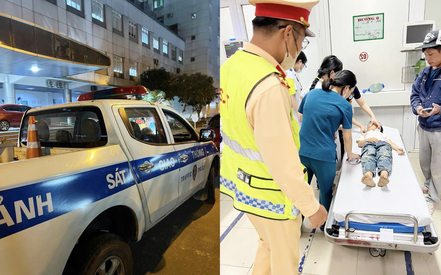 Cảnh sát giao thông hỗ trợ đưa bé trai tím tái tới bệnh viện - Ảnh 1.