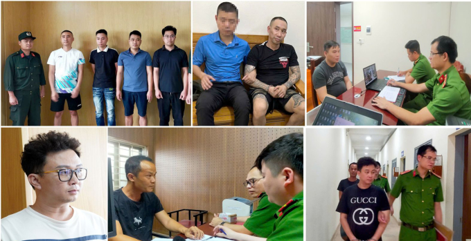 Các nghi can bị bắt giữ. Ảnh: Lam Sơn
