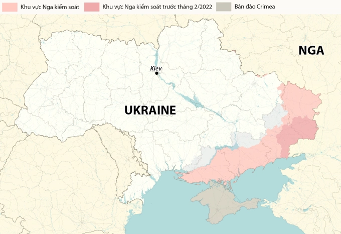 Vị trí thủ đô Kiev của Ukraine. Đồ họa: RYV