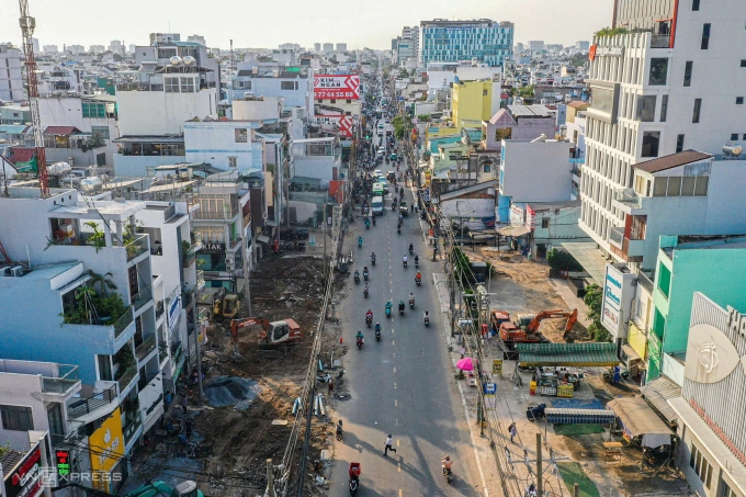 Mặt bằng tuyến metro số 2 Bến Thành - Tham Lương, tháng 3/2025. Ảnh: Quỳnh Trần