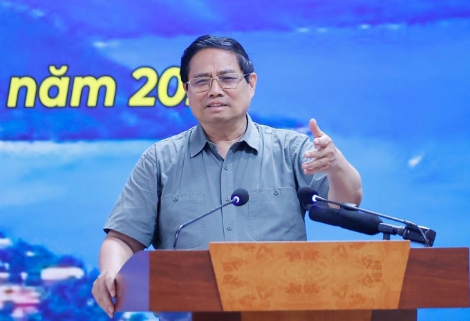 Thủ tướng Phạm Minh Chính phát biểu tại buổi làm việc với Ban Thường vụ Tỉnh ủy Bà Rịa -Vũng Tàu. Ảnh: VGP/Nhật Bắc